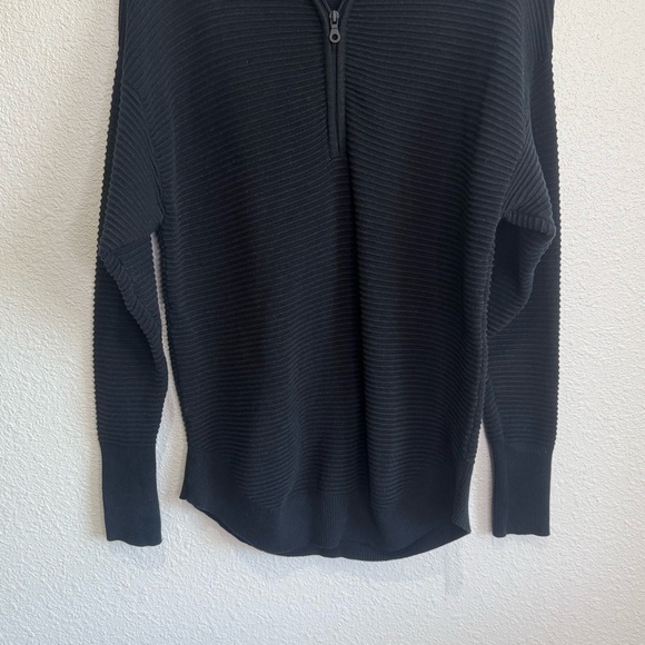 Aerie Offline Womens Small Black Quarter Zip Jacket Ribbed Casual Boho Stretch - Picture 7 of 10
